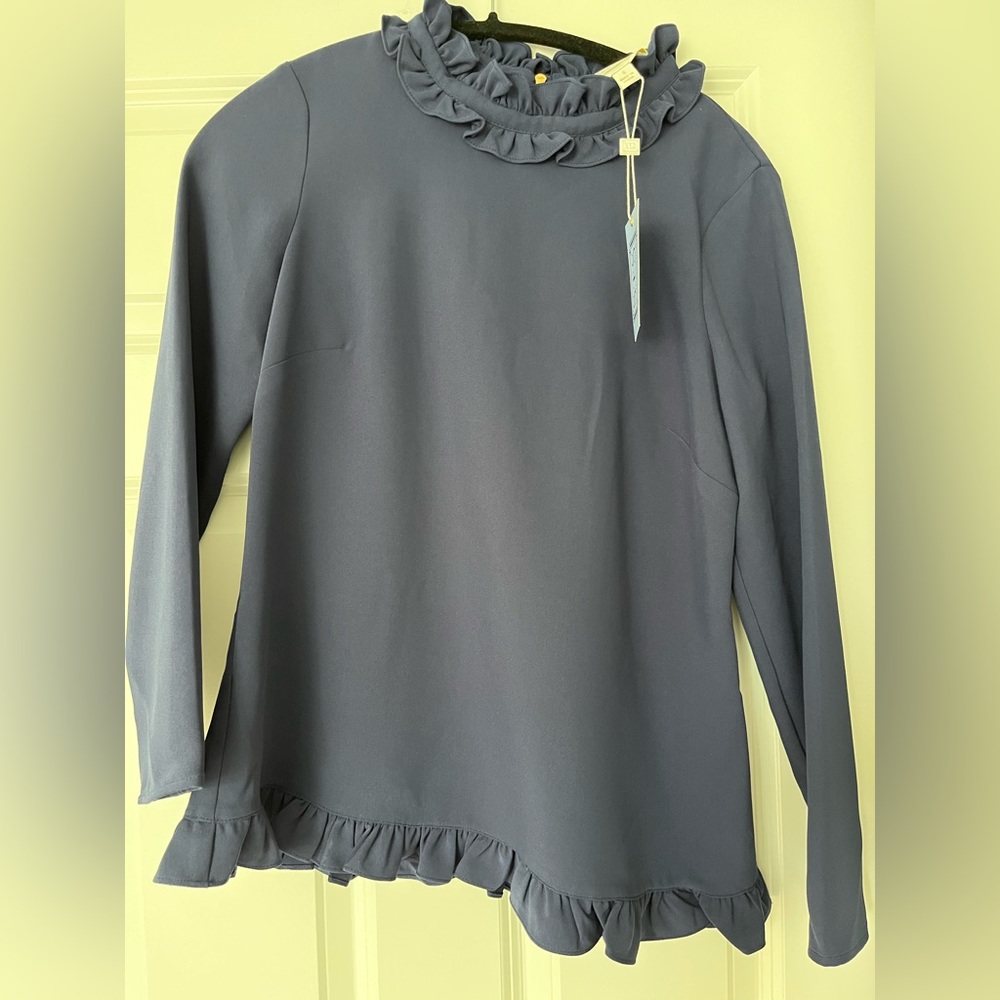 NWT Sail to Sable blouse, Navy, size small